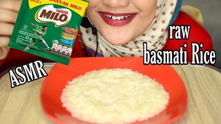 ASMR RAW RICE || RAW BASMATI RICE || WITH MILO