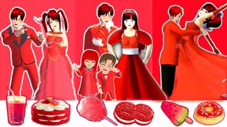 PILIH KARAKTER SESUAI MAKANAN 1 WARNA MERAH! SAKURA SCHOOL SIMULATOR SSS