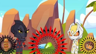 Zero memberi sayuran cincin jiwa merah untuk dimakan