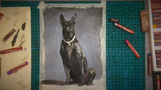 [Menggambar]Menggambar anjing menggunakan pastel minyak