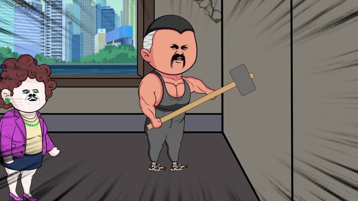 Bibi menghancurkan dinding penahan beban selama renovasi (3)