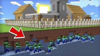 CÁCH ZOMBIE TẤN CÔNG VÀO NGÔI LÀNG ĐƯỢC BẢO VỆ BỞI ĐỘI QUÂN NGƯỜI SẮT TRONG MINECRAFT ?