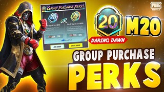 GROUP PURCHASE PERK PUBG MOBILE | ROYAL PASS M20 REWARDS | GROUP PURCHASE PERK NEW EVENT PUBG MOBILE