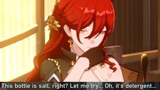 Himeko tries to cook and use Detergent as salt......