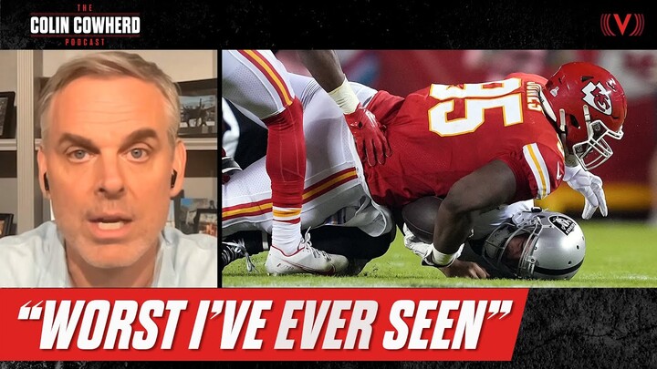 Reaction to Raiders-Chiefs, "worst" call for Derek Carr roughing the passer | Colin Cowherd Podcast