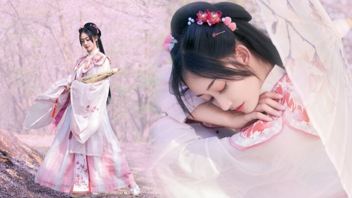 ❀樱花雨中即兴起舞❀繁花【久莺】万亩樱花园中感受樱花雨的浪漫
