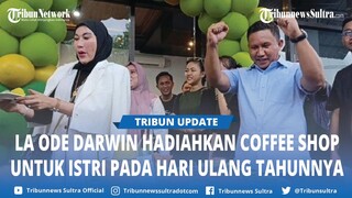 Darwin Rayakan Ulang Tahun Istri, Calon Bupati Muna Barat Beri Kado Usaha Coffee Shop di Kendari