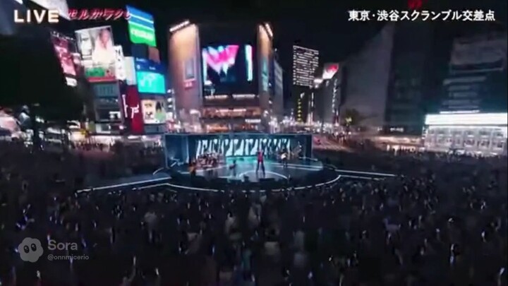 BiliBili Live TV Nightime White Black Cloudy Tokyo Japan