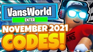 (November 2021) VANS WORLD Codes *FREE COINS* ALL NEW WORKING CODES in Roblox Vans World