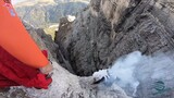 Wingsuit Basejump through a tiny gorge