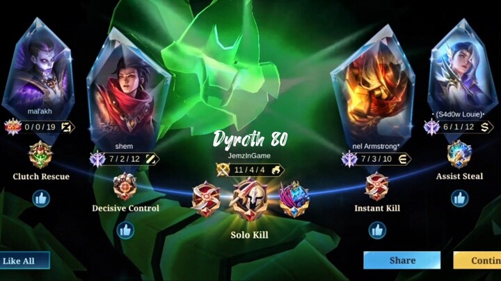 Dyroth Golden Turrent | JemzInGame Dyroth Plays (80) | Mobile Legends