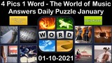 4 Pics 1 Word - The World of Music - 10 January 2021 - Answer Daily Puzzle + Daily Bonus Puzzle