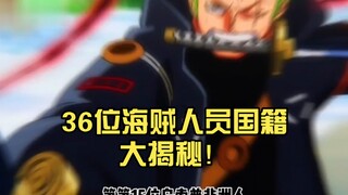 海贼团背后的国家秘密：36位海贼人员国籍大揭秘！