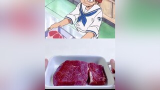 Anime vs real life, best way to cook beef fun cooking foodtiktok animefood animetiktok animeedit an