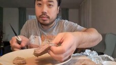 ASMR EATING SOUNDS - Shrimps, Steak & Baquette