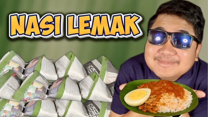 COCONUT MILK RICE NASI LEMAK DAUN PISANG TELUR MATA | (MUKBANG MALAYSIA) ASMR EATING SHOW | CEMIL |