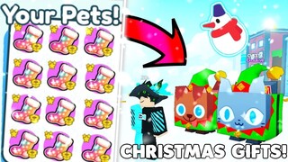 Xem tôi mở quà giáng sinh và nhận pet HUGE ELF DOG mới toanh nè - Christmas Event - Pet Simulator X