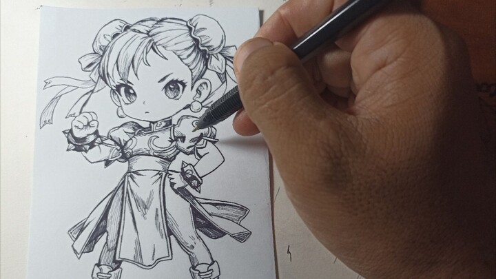 Chun-Li is Street Fighter chibi