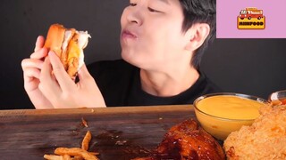 Mukbang hamburger KFC siêu to phần 1 #anngon