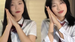 When the Korean high school girl jumps goodnight miss