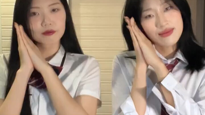 When the Korean high school girl jumps goodnight miss