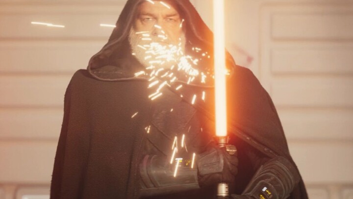 "At the end of the hallway are lightsabers and black cloaks."