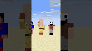 Help Herobrine Throw SPEAR VS Notch VS Saitama VS Superman #shorts