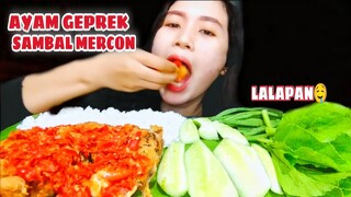 MUKBANG AYAM GEPREK SAMBAL MERCON, LALAPAN MENTAH!! | MUKBANG INDONESIA