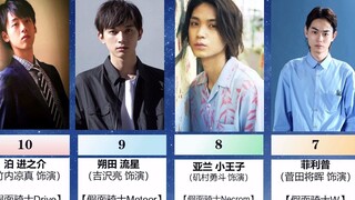 【排行/个人向】假面骑士变身者颜值排行榜Top10；进榜的成为一流演员，实力和颜值于一身！