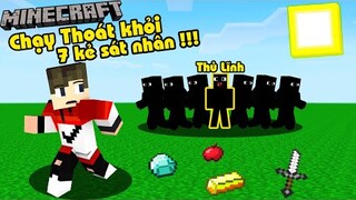 Minecraft Thử Thách chạy thoát khỏi 7 kẻ sát nhân !!!!!|Minecraft GainG