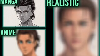 用漫画,动漫,写实,3种风格画出什么样的艾伦·耶格尔？
