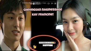 Francine Diaz kinilig sa mensahe mula kay Yoon Chanyoung "Cheongsan" ng All of Us are D3@d korea