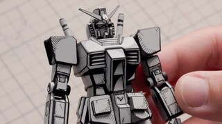 This is how to paint a black and white comic style Gundam!