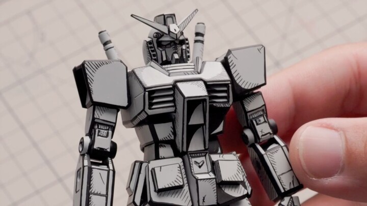 This is how to paint a black and white comic style Gundam!