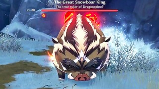 Genshin Impact - The Great Snowboar King Boss Fight (PS5)