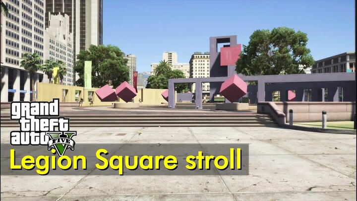 Strolling around Legion Square | Just Walking in GTA V