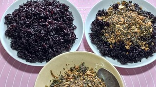 cách làm muối mè rong biển ăn cơm với gạo đen