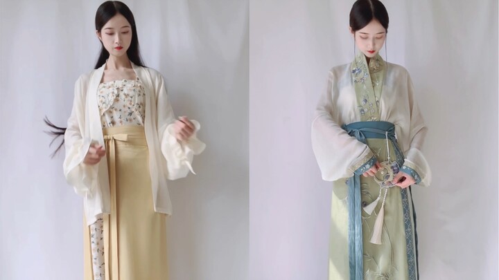 Ever seen such youthful, stunning Hanfu? Yellow or green—what’s your pick?