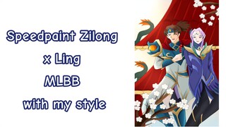 Speedpaint Ibis Paint Zilong x Ling Ziling MLBB Music by Wan Lingling Snowy Moon