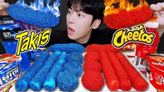 ASMR MUKBANG 직접 만든 타키스 대왕 가래떡 떡볶이 불닭볶음면 치즈스틱 핫도그 먹방 & 레시피 FIRE NOODLES AND Tteokbokki EATING SOUND!