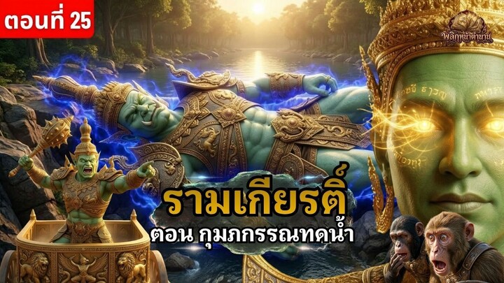 กุมภกรรณทดน้ำ รามเกียรติ์ ตอนที่ 25 พญายักษ์งัดแผนเด็ดตัดเสบียงน้ำทัพลิง