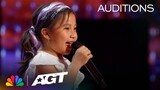 6-year-old Zoe Erianna steals Sofia's heart with "Born This Way" | Auditions | AGT 2023