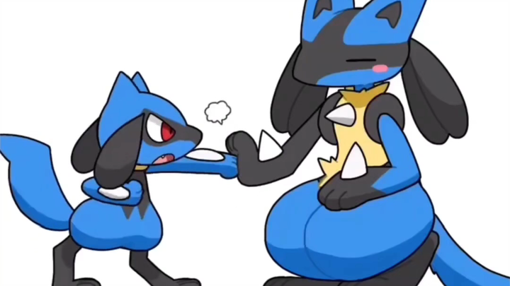 Lucario training with Riolu~