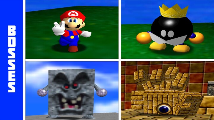 Super Mario 64 (N64) - All Bosses