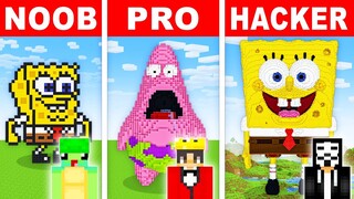 NOOB Vs PRO: SPONGEBOB HOUSE Build Challenge In Minecraft!