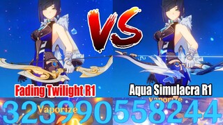 Yelan C0 Fading Twilight R1 vs Aqua Simulacra R1 DMG Comparison - Open World Showcase