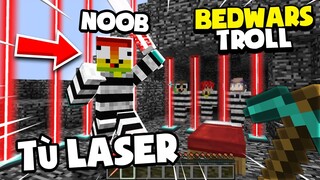 KHANGG HACK BEDWARS KIẾM LASER TRONG TÙ LASER TROLL NOOB T GAMING VÀ NOOB TEAM *BEDWARS TROLL NOOB