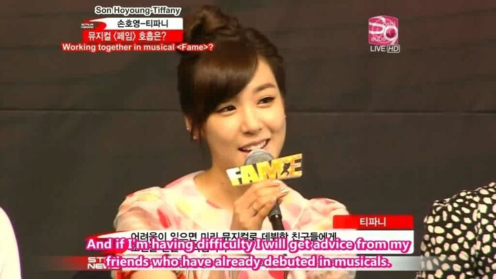 [SoShi Subs][2011.09.04] Y-Star News 'FAME' The Musical Press Conference - Tiffany