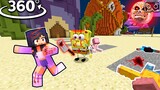 Aphmau vs SpongeBob.exe Impostor - Among Us Minecraft 360°