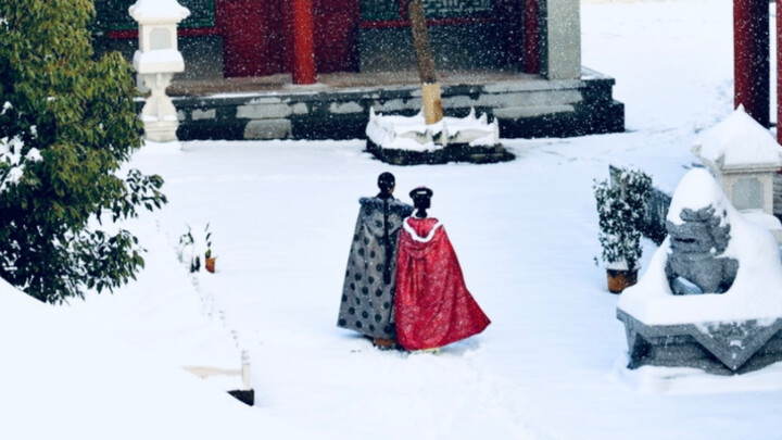 From now on, holding hands in the snow is better than any princess carry—subtle, elegant flirtation 